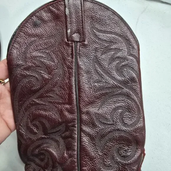 Vintage J. Chisholm Cowboy Western Boots Black Cherry Mens 12 EE 11220 USA Made - Picture 16 of 16